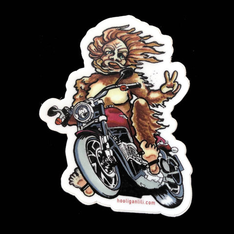 Sasquatch on Motorcycle Sticker