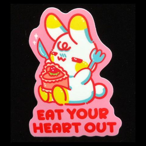 Eat Your Heart Out Cake Bunny Rabbit Sticker
