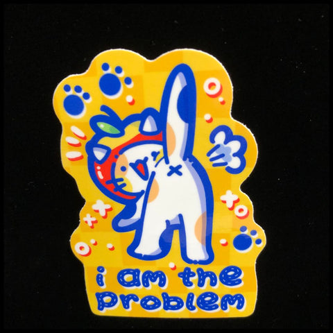 I am the Problem Apple Cat Sticker
