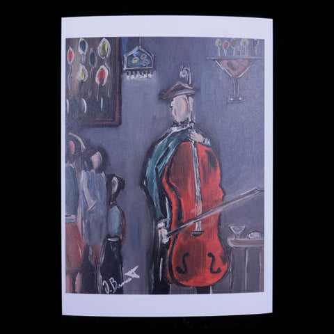 Cellist at Dinner Party - signed print