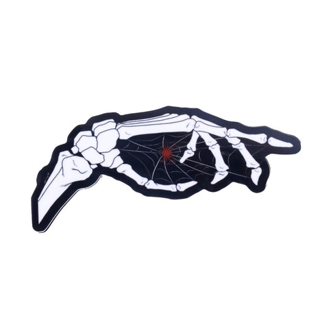 Skeleton hand and spider sticker