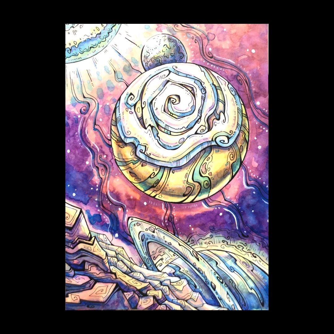 Cotton Candy Space Postcard