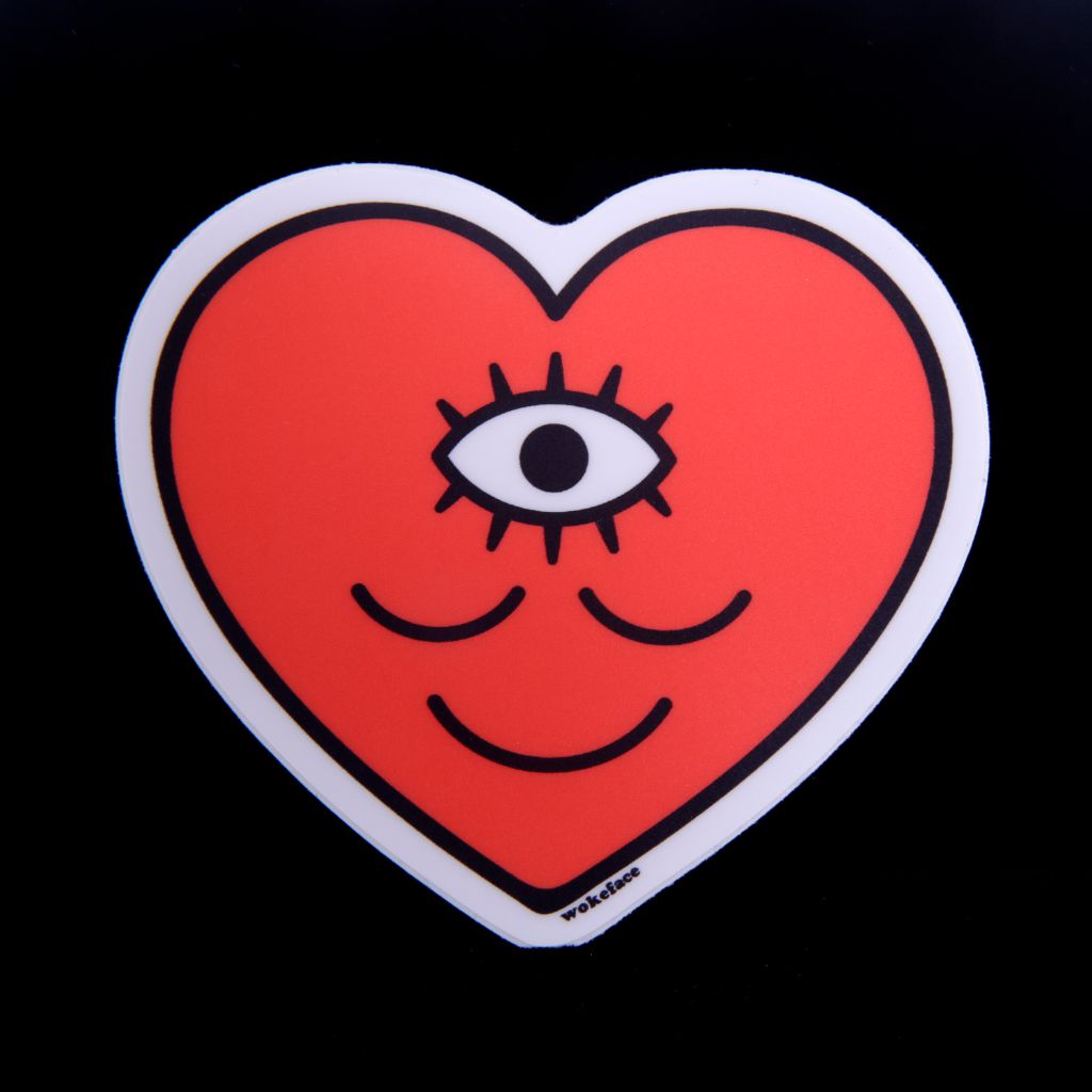 Smily Third Eye Heart Sticker