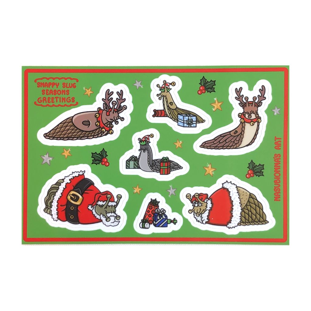 Snappy Slug Seasons Greetings - Sticker Sheet