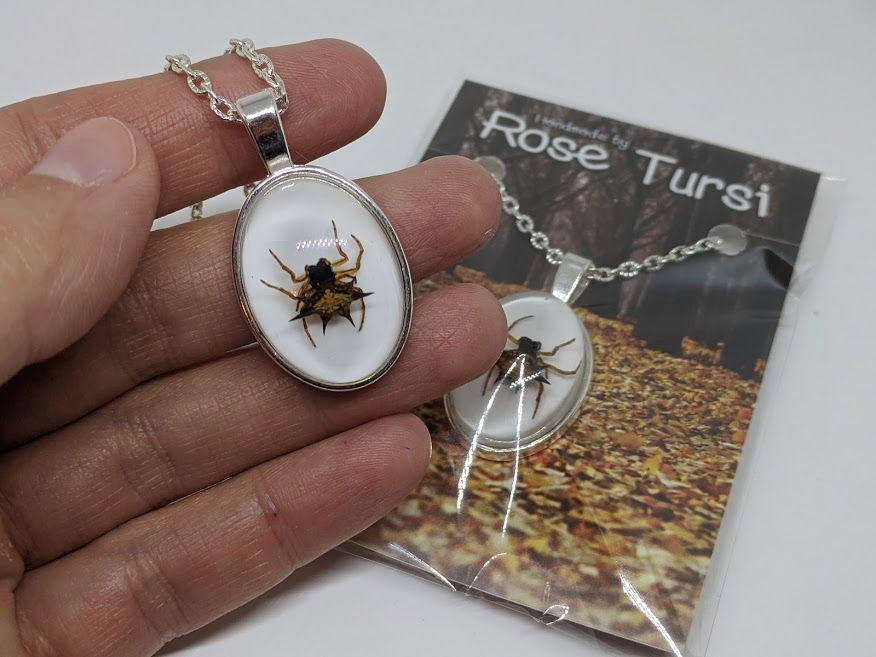 Spiny Orb Weaver Spider Pendant