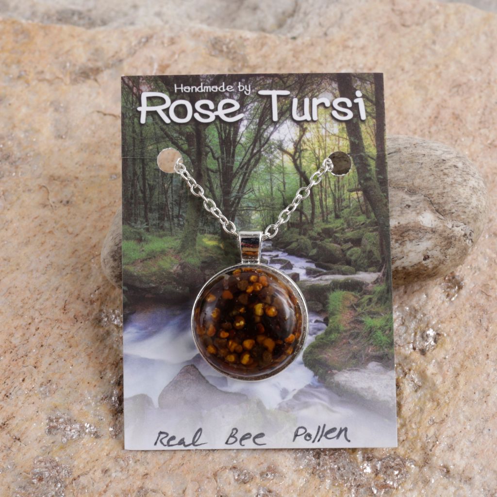 Real Bee Pollen Silver Pendant