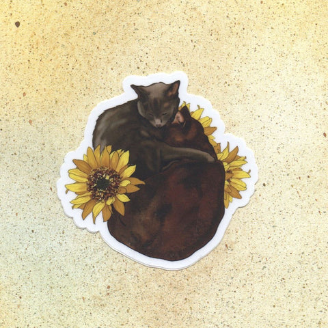 Cocoa & Gray Cats Sticker