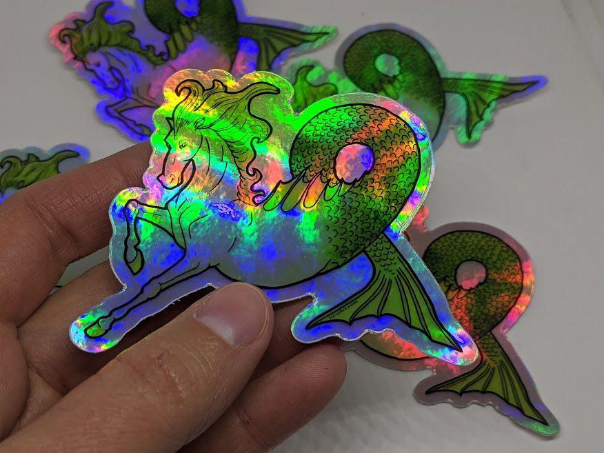 Halographic Hippocamp Water Horse Sticker