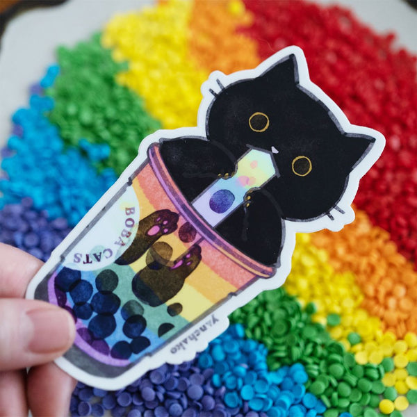 Boba Cat Pride Sticker