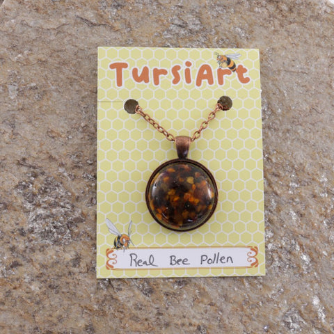 Real Bee Pollen Pendant Necklace