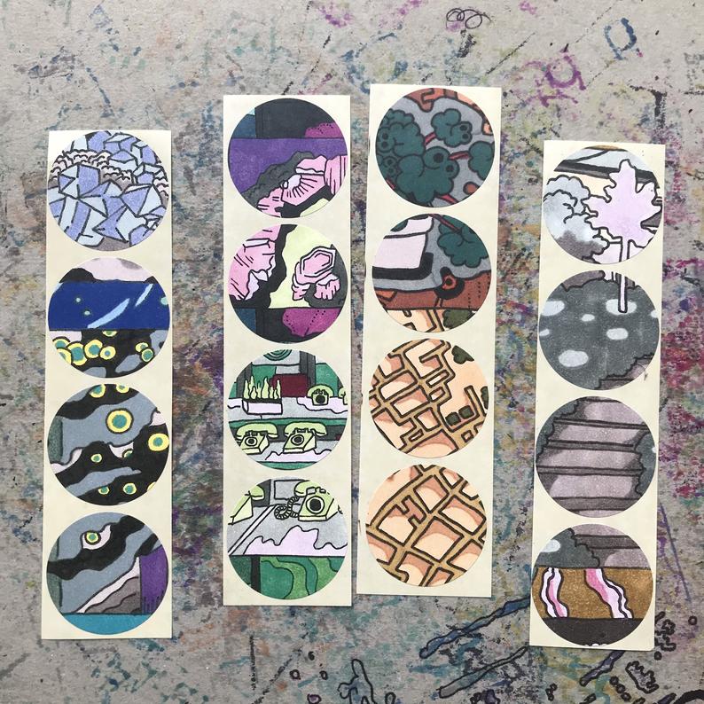 Assortment of 16 Colorful Circle Stickers