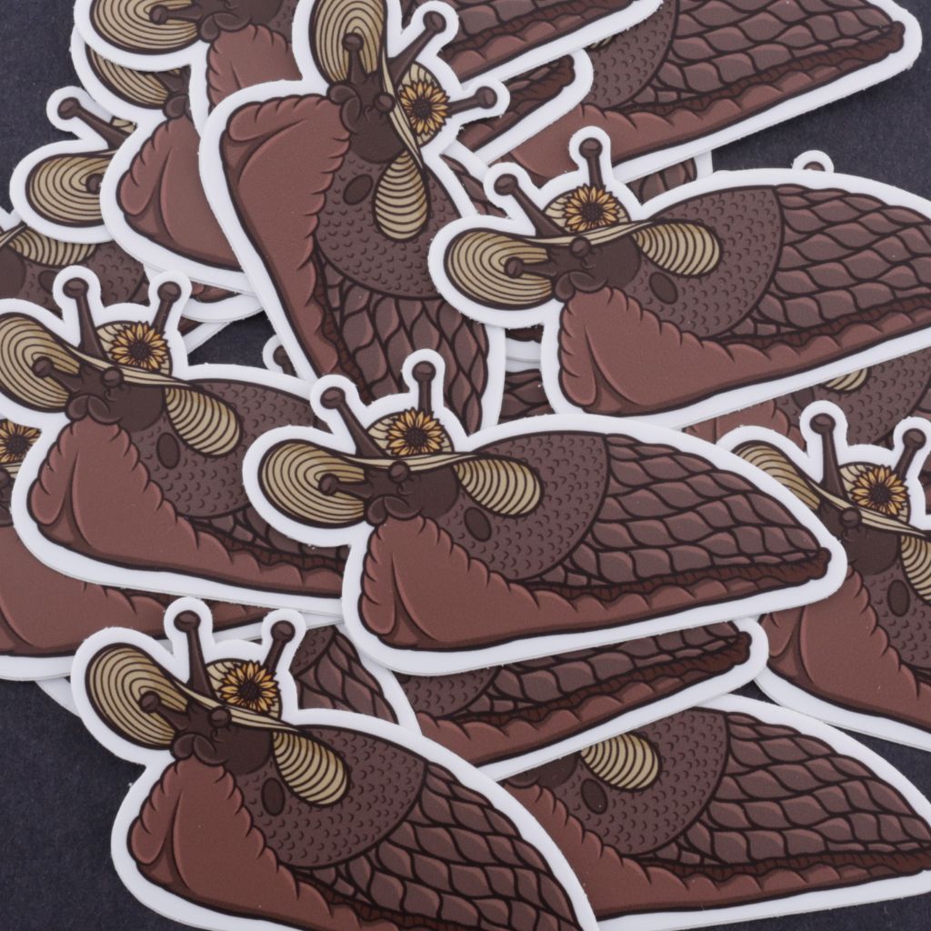 Cute Sunflower Slug with Sunhat Sticker