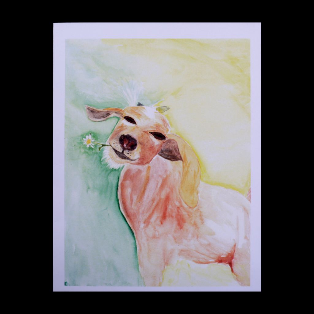 Goat with Flowers - Greeting Card