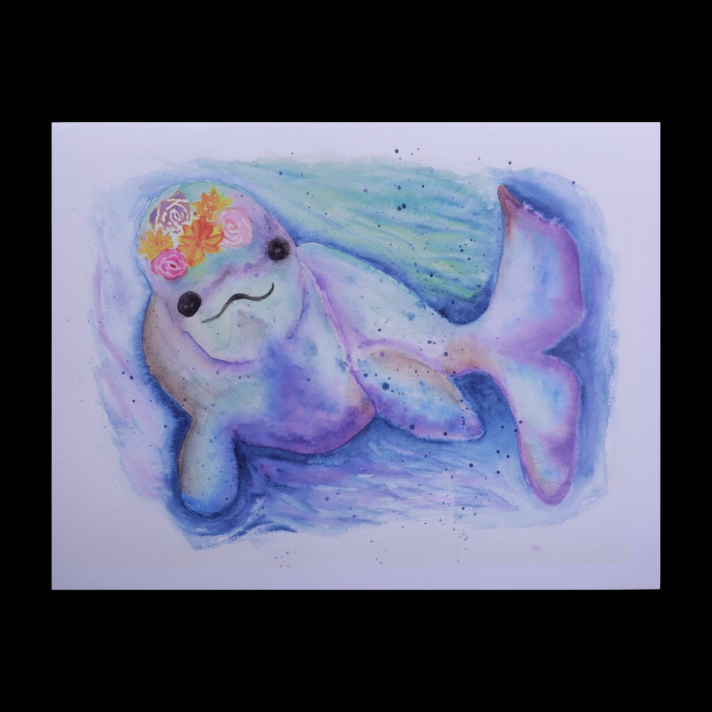 Beluga Whale - Watercolor Greeting Card