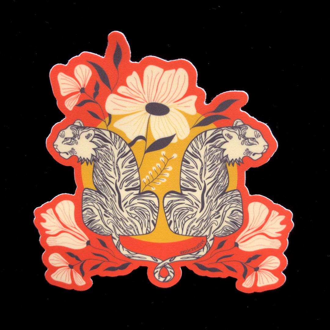 Entwined Tiger Sticker