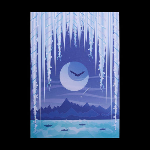 Icicle Moon Greeting Card