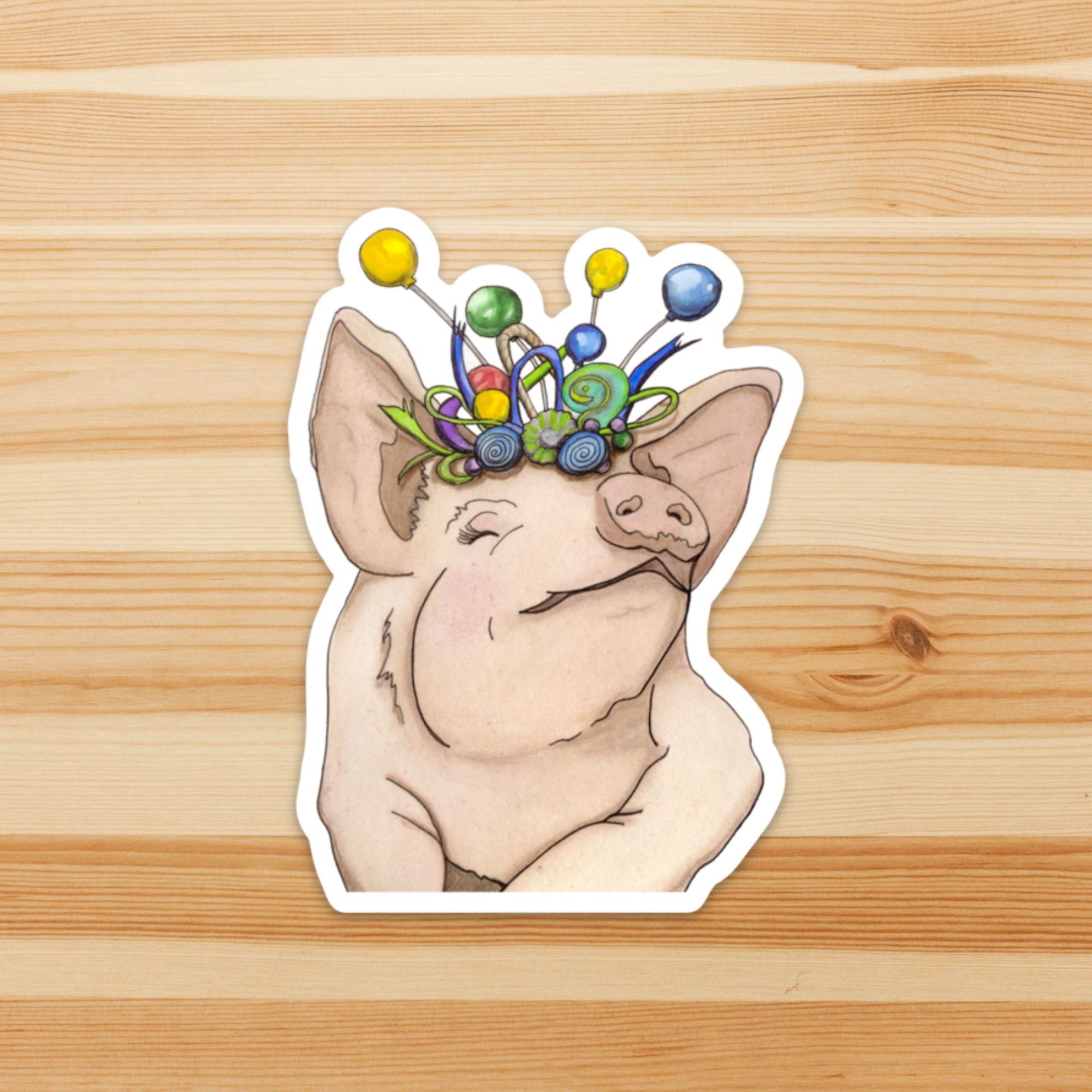 Festive Pig Sticker