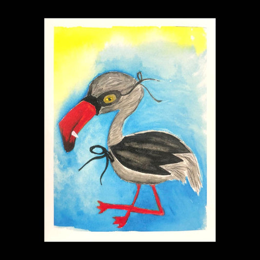 Baby Vampire Flamingo Card