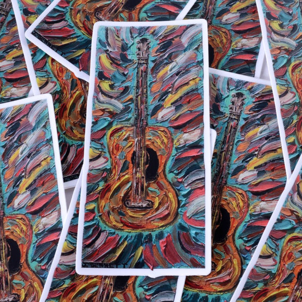 Folk Yeah - Abstract Guitar Sticker