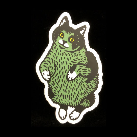 Green Chonker Cat Sticker