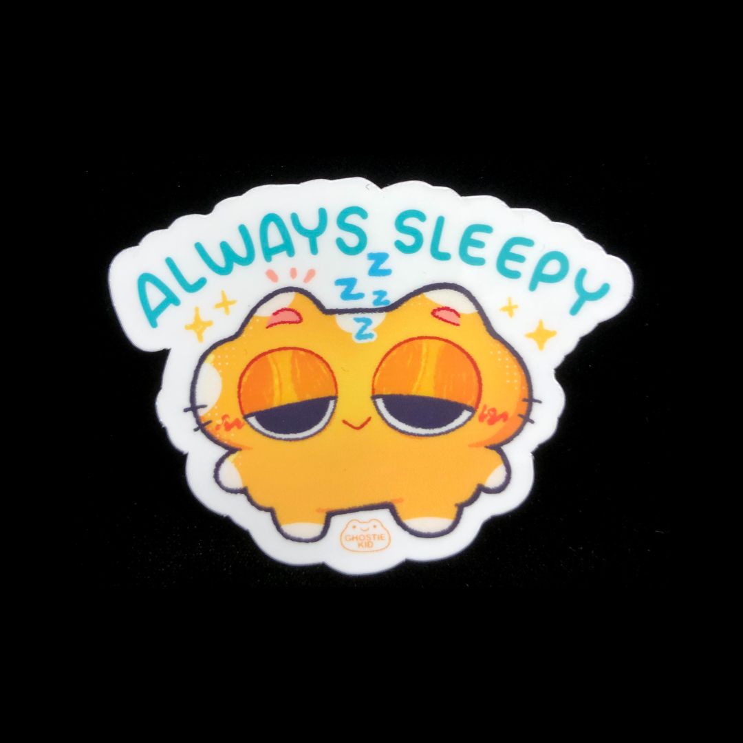 Always Sleepy Cat Sticker