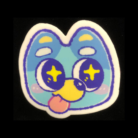 Blue Pup Floating Head Sticker