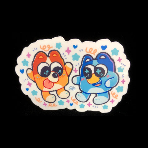 Blue Pup & Orange Pup Sticker
