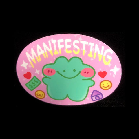 Manifesting Frog Sticker