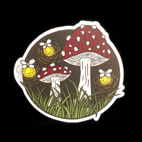 Midnight Mushrooms Sticker
