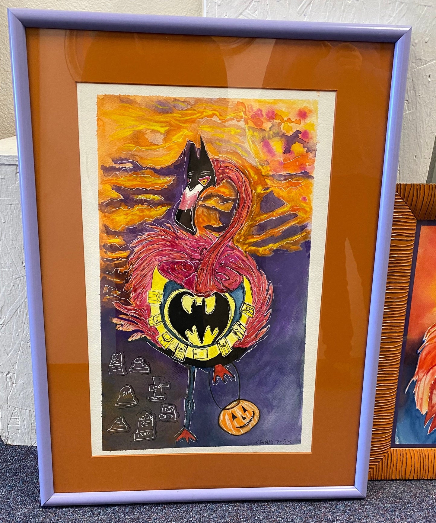 Original Artwork: Batman Flamingo  (Karen Dickinson)