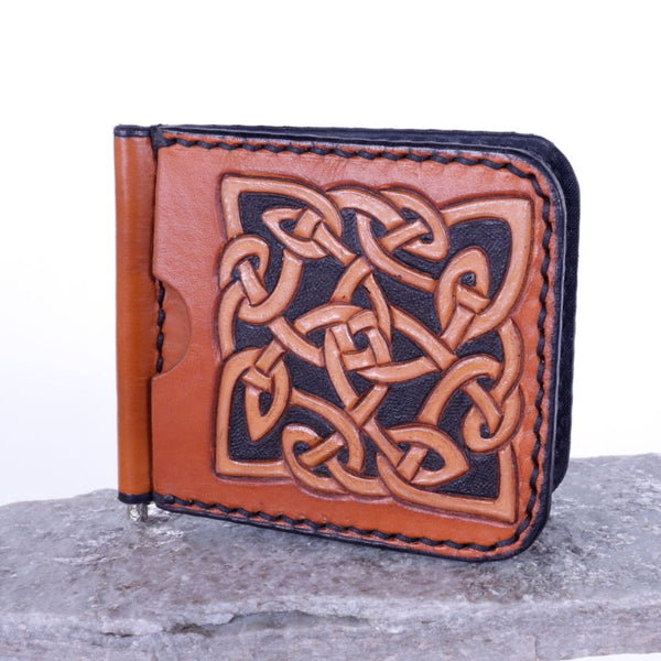 Tooled Leather Money Clip Wallet
