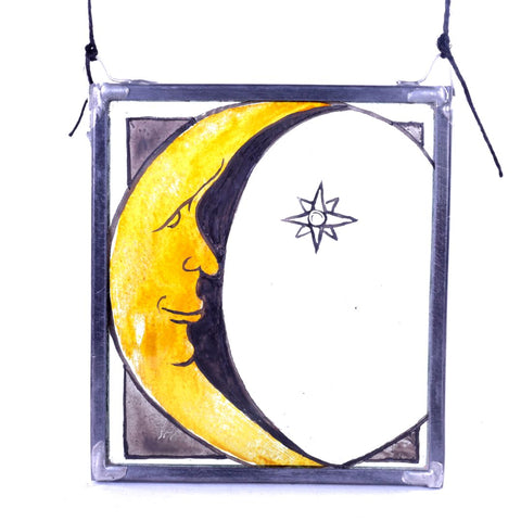 Crescent Moon - Glass Window Hanging