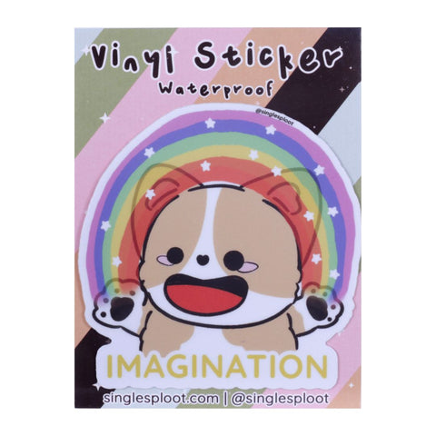 Imagination Rainbow Corgi Sticker