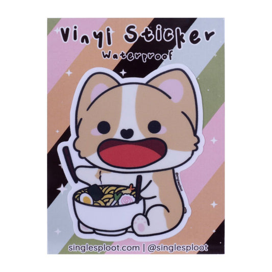 Ramen Eating Corgi Sticker