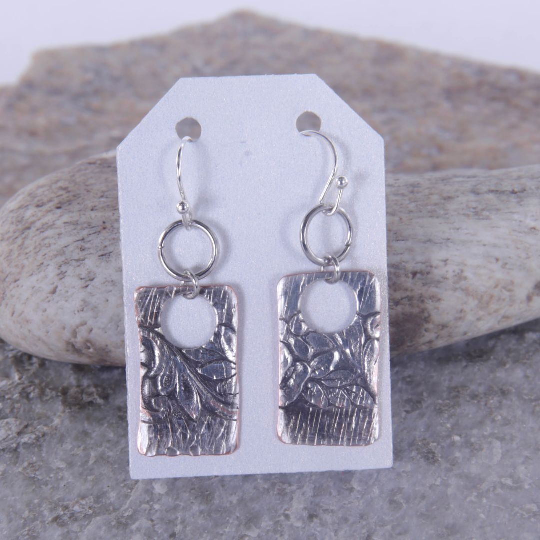 Silver and Copper Earrings