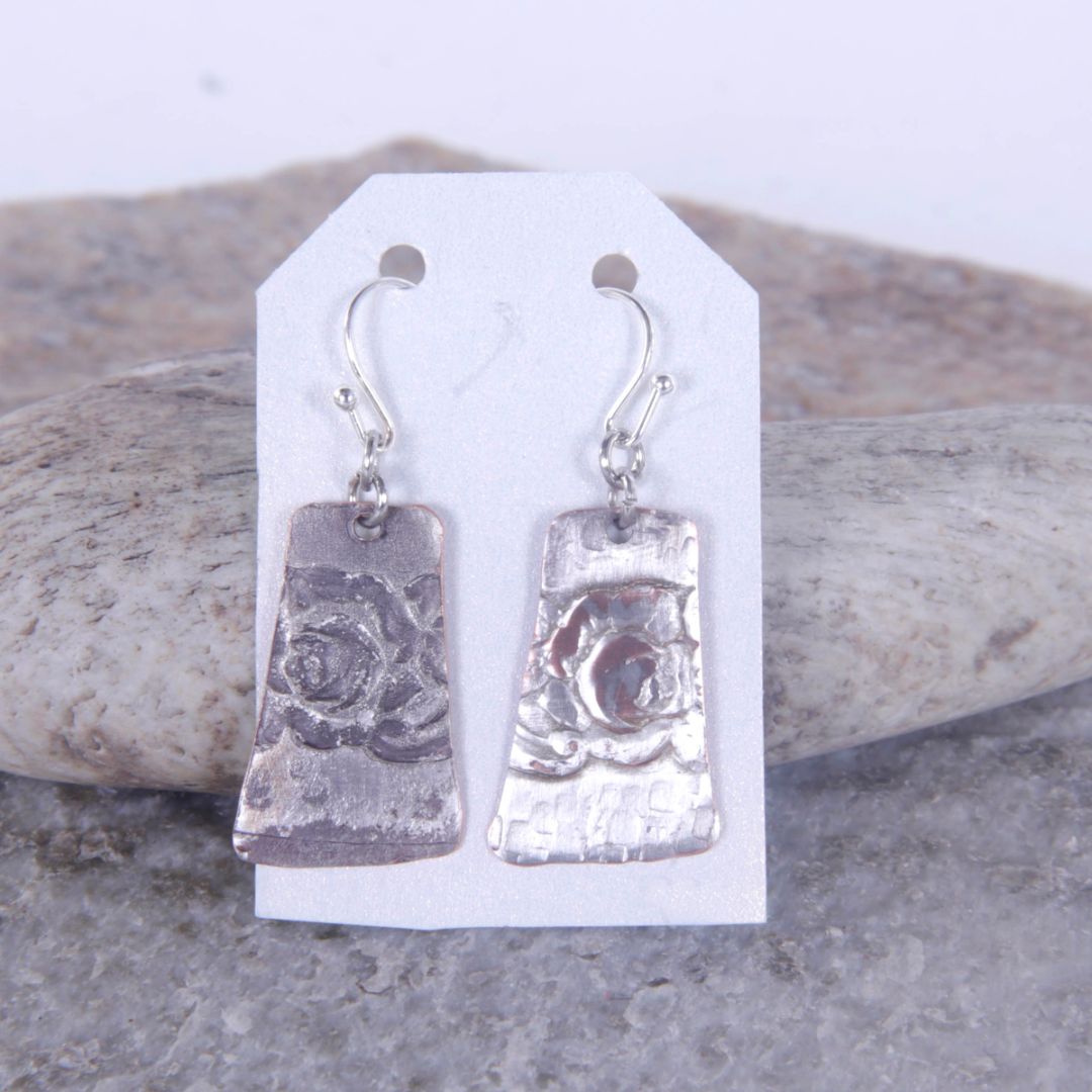 Silver and Copper Earrings