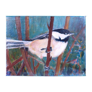 Chickadee Bird - Original Acrylic on Canvas
