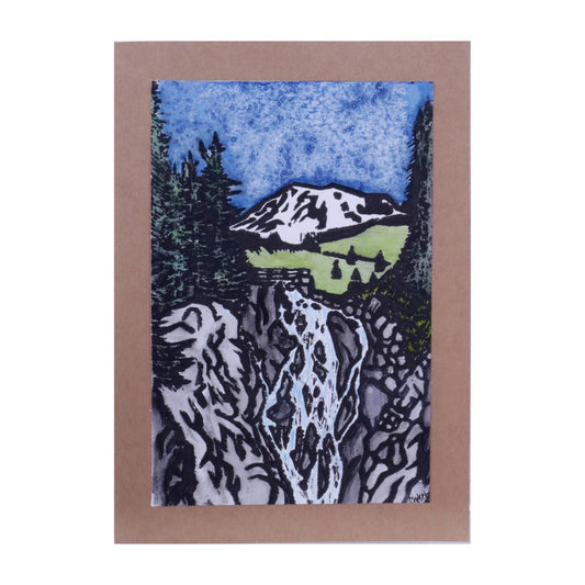 Myrtle Falls Block Print Card