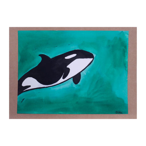 Orca Block Print Card