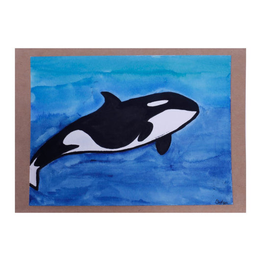 Orca Block Print Card