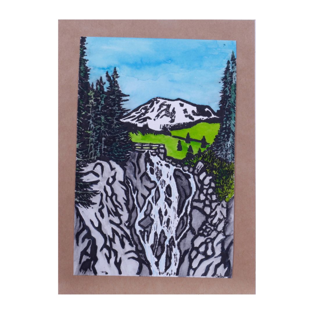 Myrtle Falls Block Print Card