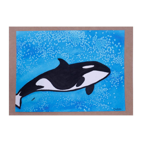 Orca Block Print Card