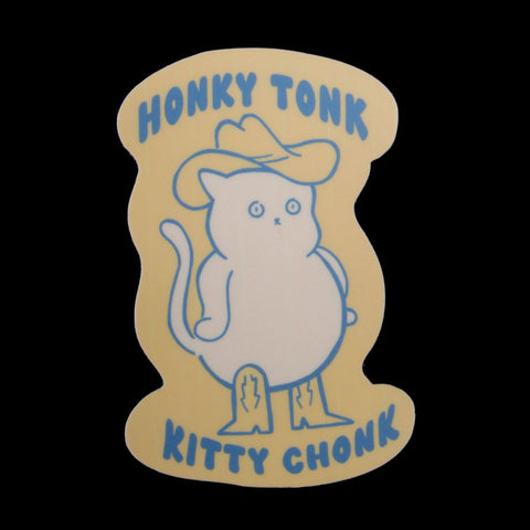 Honky Tonk Kitty Chonk - Cute Cowboy Cat Sticker
