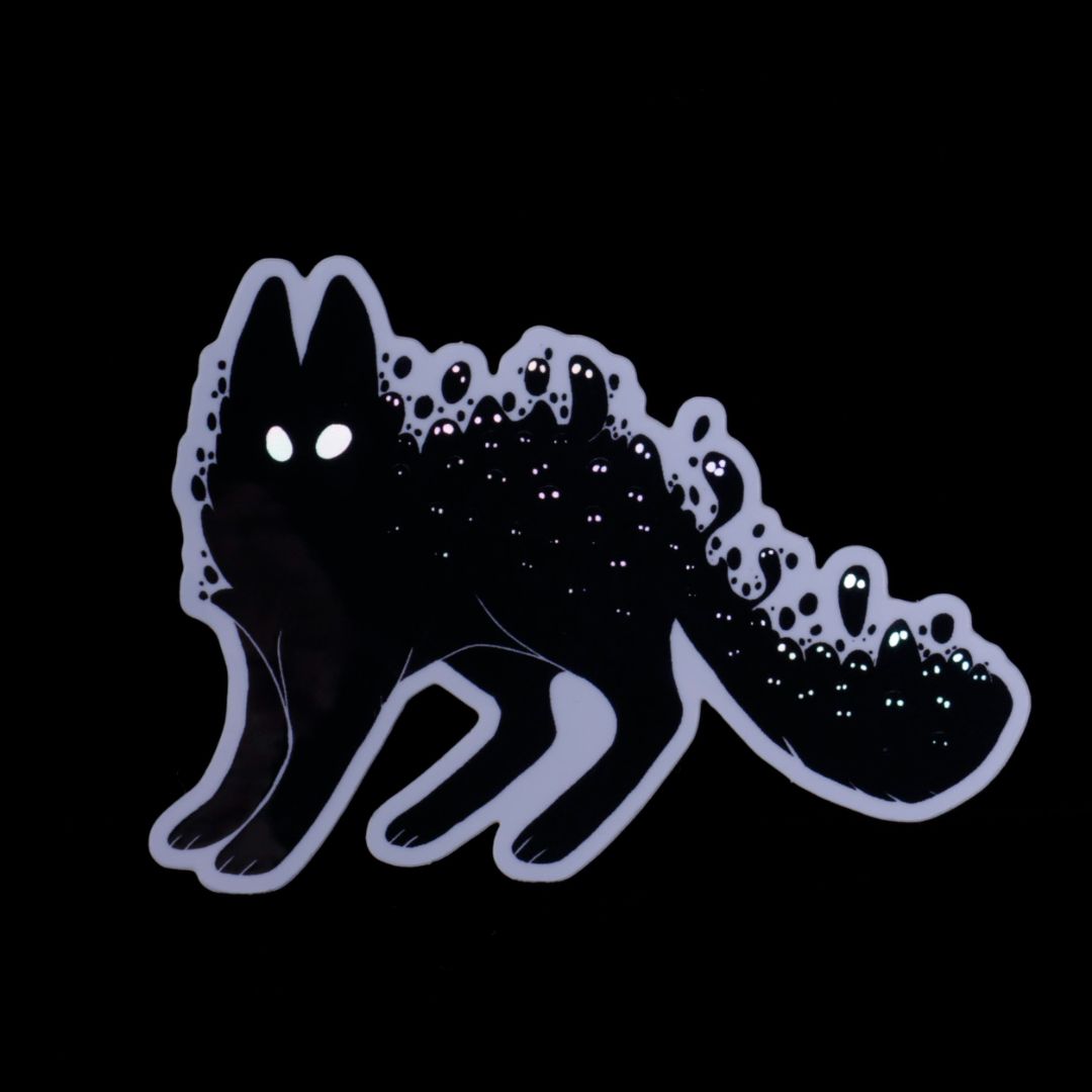 Spooked Ghost Kitty - Holographic Sticker