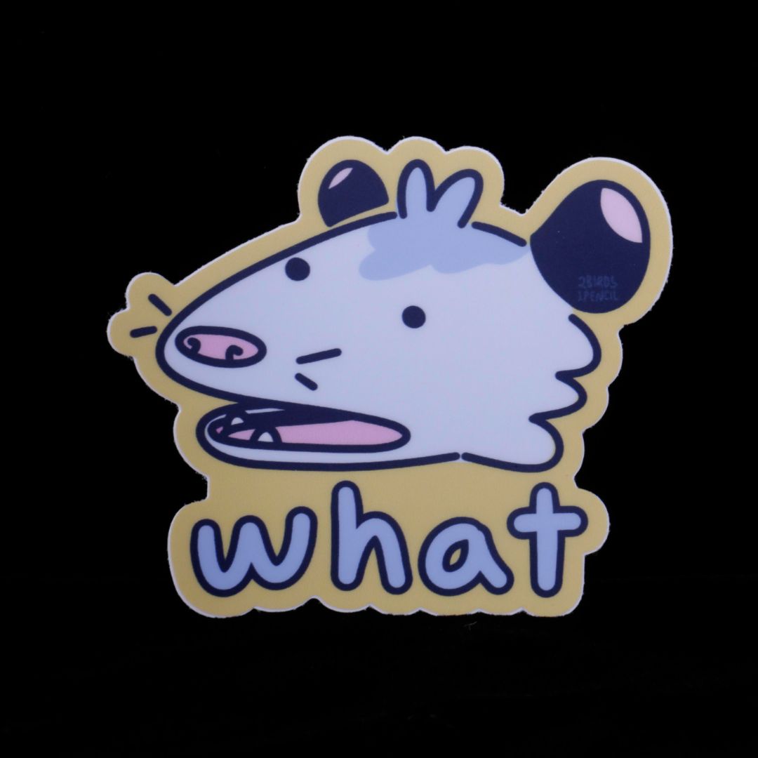 Confused Possum Vinyl Sticker