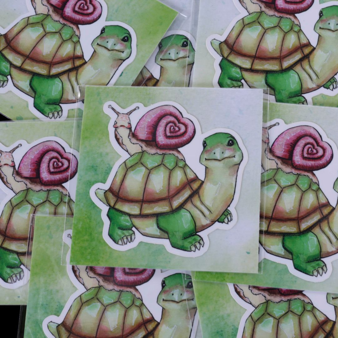 Turtle and Snail Sticker