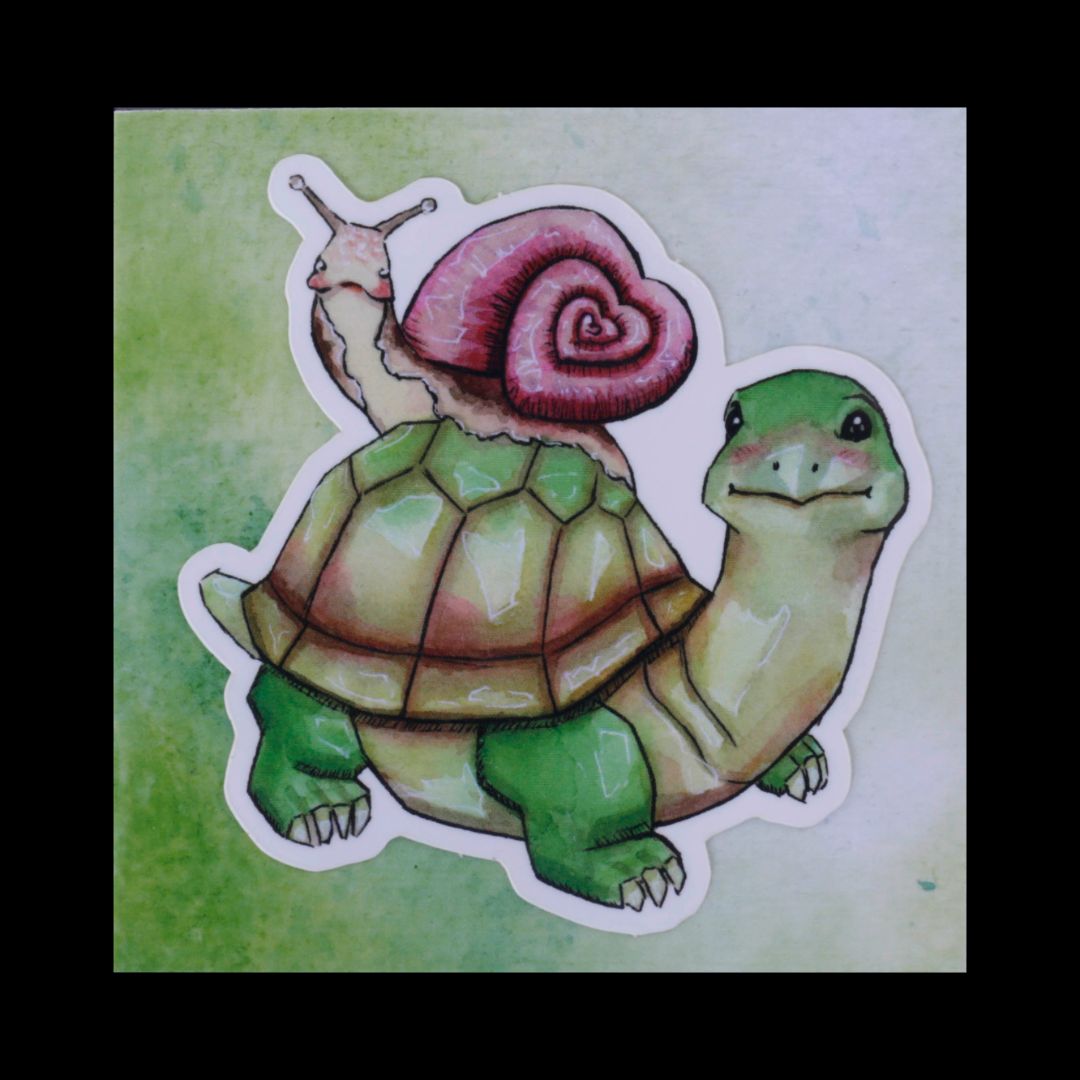 Turtle and Snail Sticker