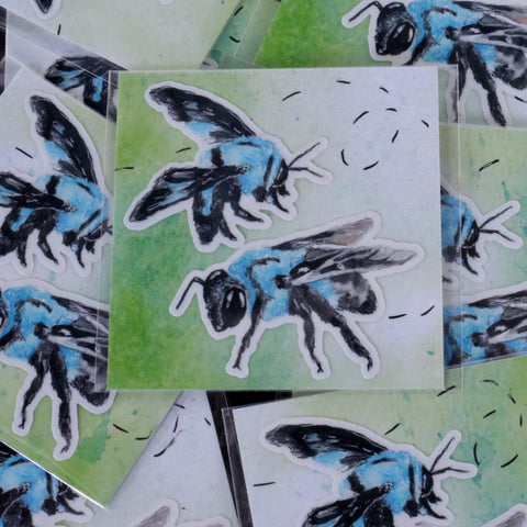 Blue Carpenter Bee Sticker Pack