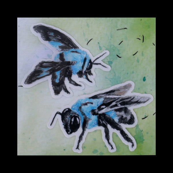 Blue Carpenter Bee Sticker Pack