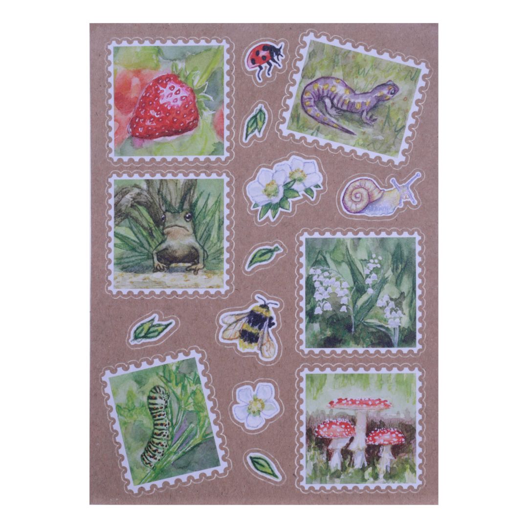 Garden Critter Stamps - Sticker Sheet